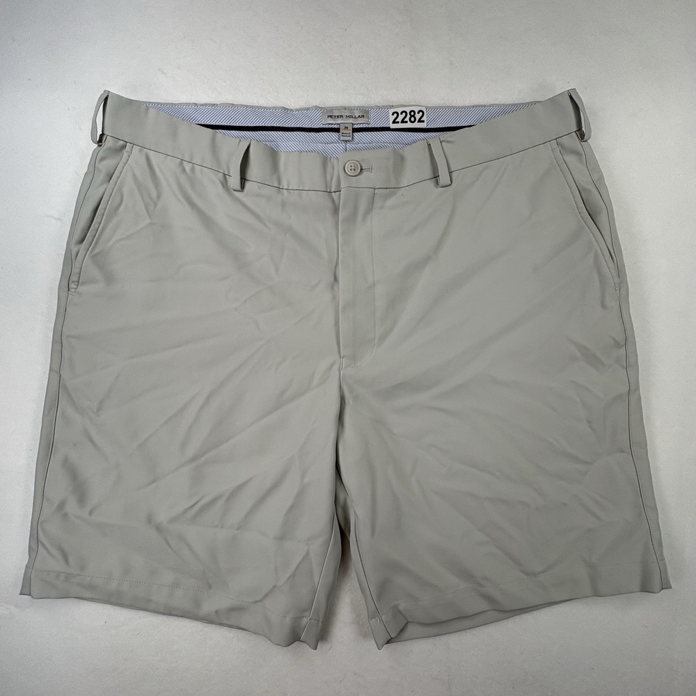Peter Millar Golf Shorts Mens 38 Gray Salem 9” Inseam Stretch Performance